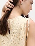 Cutwork Detail Waisted Top