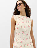 Floral Asymmetrical Knot Top