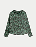Μπλούζα ντραπέ με animal print