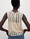 Sequin Feather Detail Blouse
