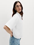 Pure Cotton Collared Boxy Shirt