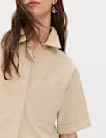 Pure Cotton Collared Boxy Shirt