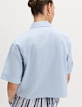 Pure Cotton Collared Boxy Shirt