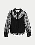 Shirt met kraag en stippenpatroon
