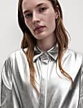 Metallic overhemd met kraag
