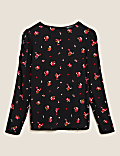 Geblümte Bluse mit Puffärmeln