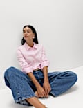 Cotton Rich Striped Collared Fitted Shirt