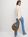 Crinkle Textured Collared Shirt