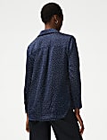 Polka Dot Collared Popover Blouse