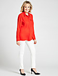 Chemise à manches longues et ourlet plongeant avec poche