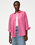 Oversized overhemd van puur katoen met kraag
