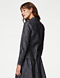 Denim Linen Blend Collared Shirt