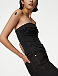 Bandeau-Oberteil mit Raffdetail