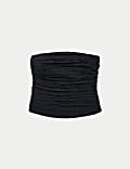 Bandeau-Oberteil mit Raffdetail
