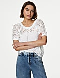 Pure Cotton Broderie Blouse