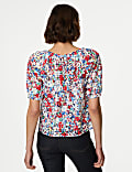 Blouse 100 % coton &agrave; broderies fleuries