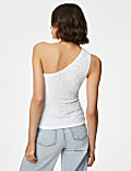 Jersey Textured One Shoulder Vest