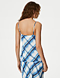 Checked V-Neck Cami Top