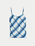 Checked V-Neck Cami Top