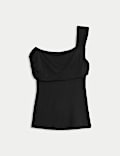 Jersey Asymmetric Neck Top