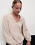 V-Neck Popover Blouse