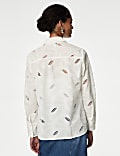 Pure Cotton Broderie Collared Shirt