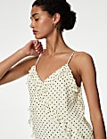 Polka Dot Frill Detail Cami Top