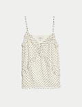 Polka Dot Frill Detail Cami Top