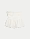 Organza Peplum Bandeau Top