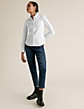 Chemise ajustée en coton à manches longues