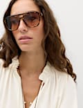 Tie Neck Blouson Sleeve Blouse