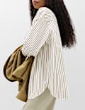 Pure Cotton Oversized Striped Shirt