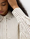 Pure Cotton Oversized Striped Shirt