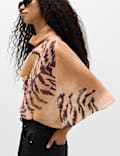 Lyocell Rich Animal Print Cape Detail Blouse