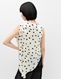 Polka Dot Draped Asymmetric Top