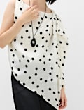 Polka Dot Draped Asymmetric Top