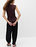 Satin V-Neck Lace Insert Cami Top