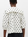 Pure Cotton Polka Dot Sailor Collar Shirt