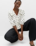 Pure Cotton Polka Dot Sailor Collar Shirt