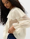 Lyocell Rich Ruffle Tie Detail Blouse