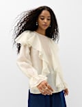 Lyocell Rich Ruffle Tie Detail Blouse