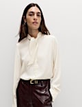 Tie Neck Long Sleeve Shirt