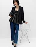 Satin Polka Dot Asymmetric Bubble Hem Cami Top