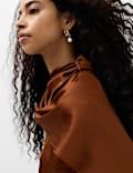 Satin Scarf Neck Blouse