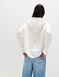 Lyocell Rich Checked Collared Oversized Shirt