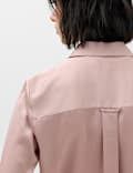 Satin-Hemd mit durchgehender Knopfleiste