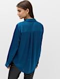 Satin Collared Button Through Shirt