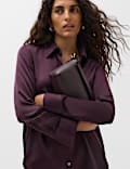 Satin Collared Button Through Shirt