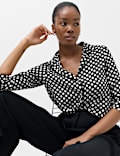 Polka Dot Collared Neck Shirt