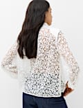 Lace High Neck Blouse with Cotton